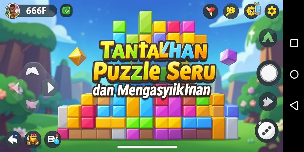 Gameplay menantang di dalam 666F dengan berbagai teka-teki menarik.