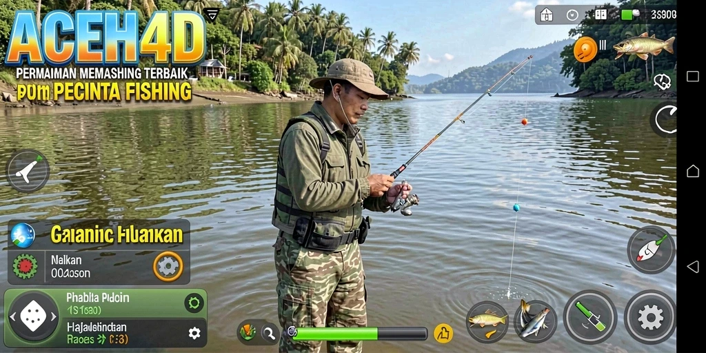 Screenshot gameplay ACEH4D menampilkan suasana memancing yang menakjubkan.