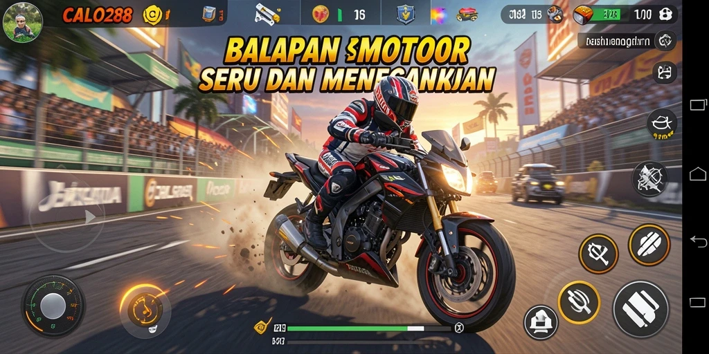 Tampilan menegangkan dari balapan motor di CALO288.