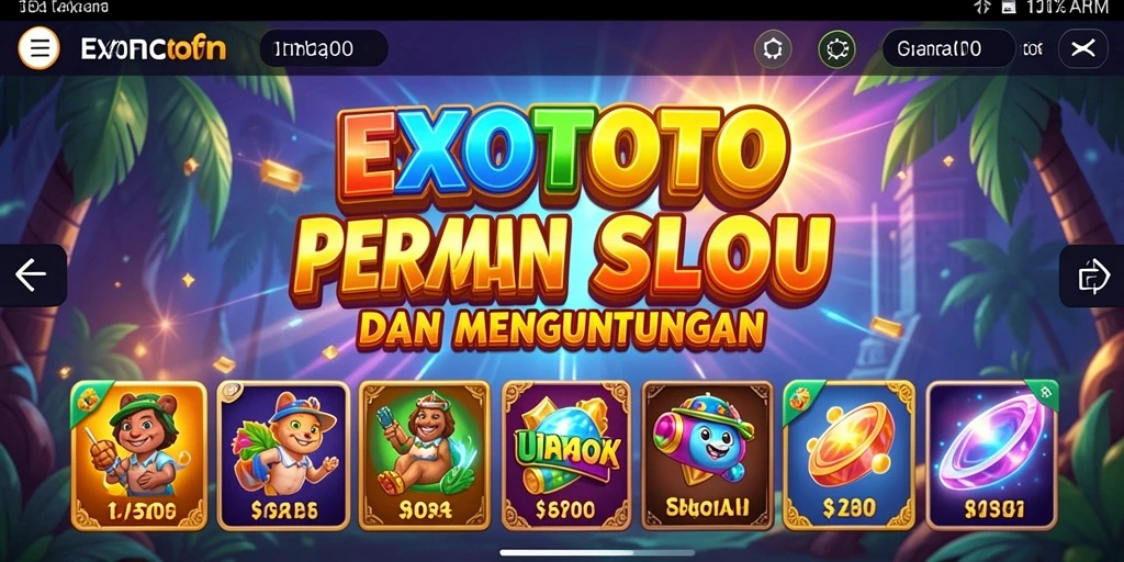 Tampilan menarik dari gameplay Slot EXOTOTO dengan berbagai pilihan mesin.