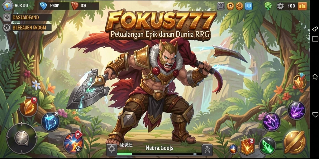 Screenshot FOKUS777 menampilkan aksi RPG yang mendebarkan dan strategi pertempuran.