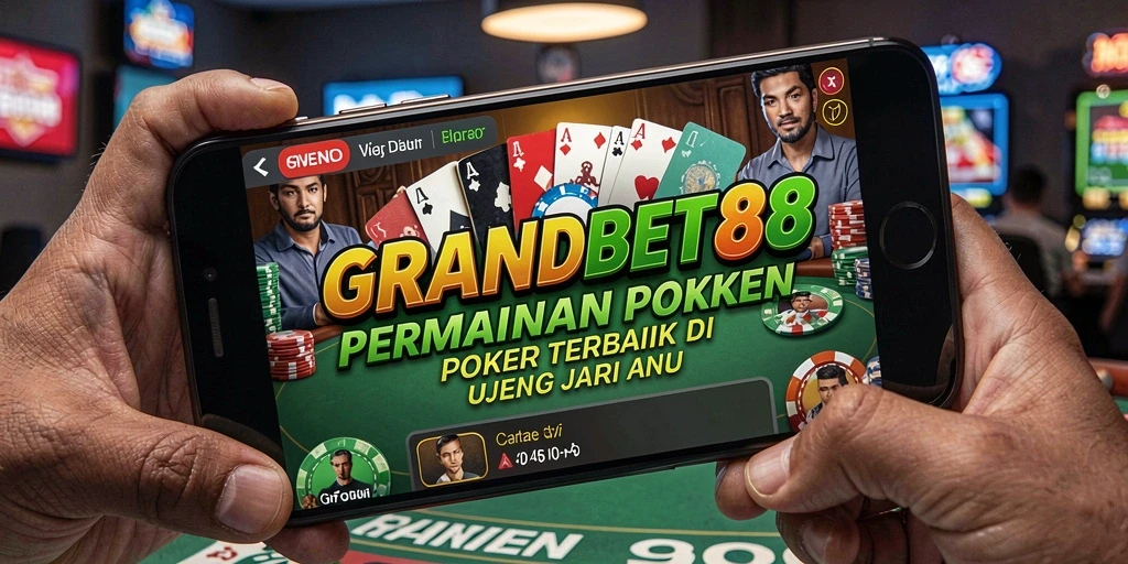 Tampilan gameplay Poker yang mendebarkan di GRANDBET88.