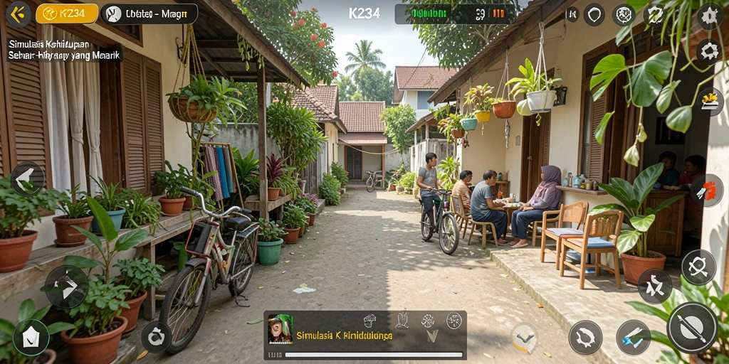Tangkapan layar gameplay K234 menampilkan interaksi karakter yang hidup.