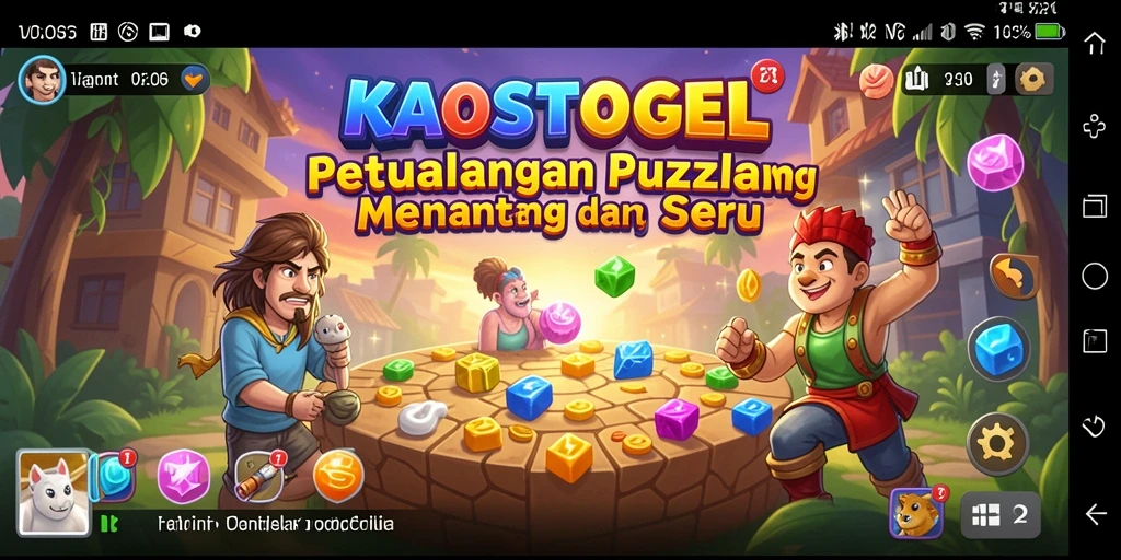 Tampilan gameplay KAOSTOGEL yang seru dengan tantangan Puzzle.