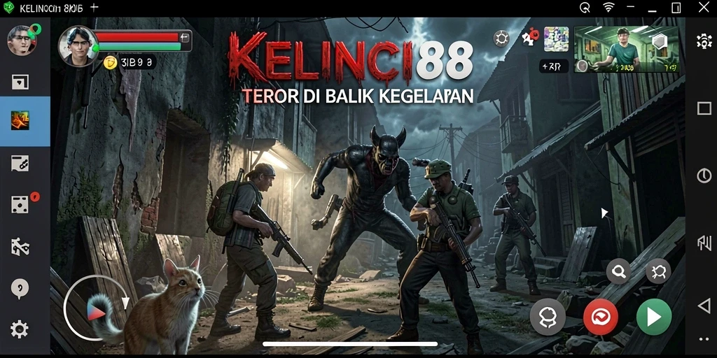 Tangkapan layar menunjukkan suasana mencekam dalam KELINCI88.