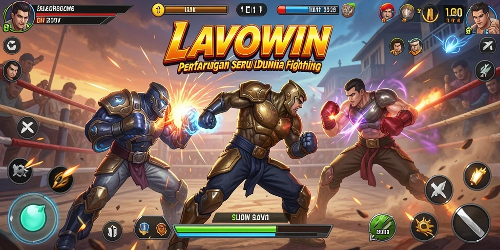 Tangkapan layar menunjukkan aksi seru pertarungan dalam LAVOWIN.
