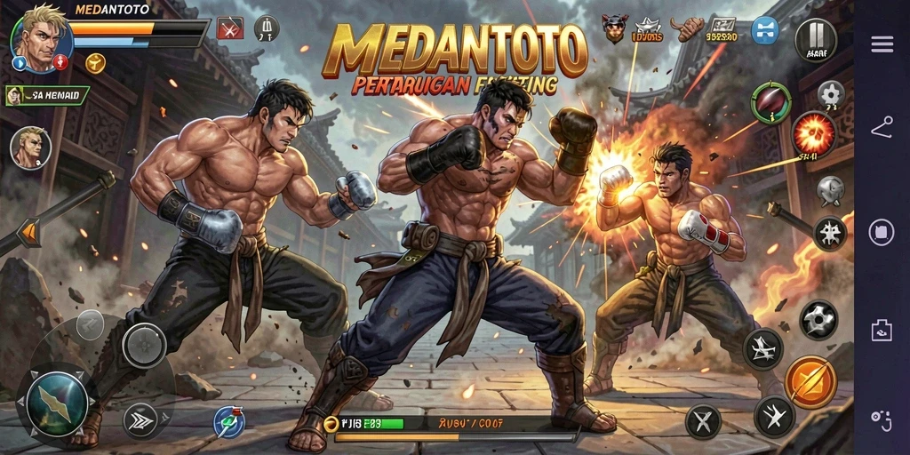 Screenshot gameplay <strong>MEDANTOTO</strong> yang menunjukkan aksi pertarungan yang intens.
