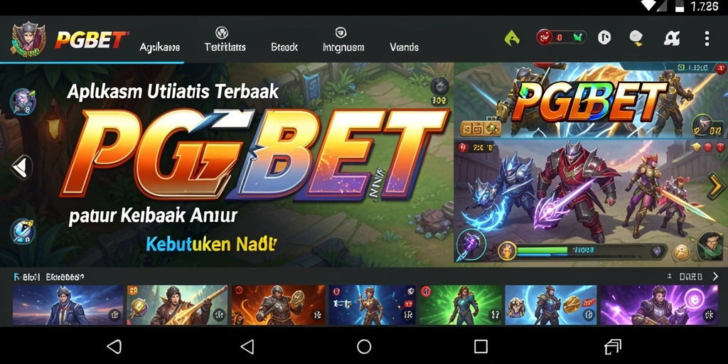 Tampilan utama PGBET dengan fitur utilitas yang efisien.
