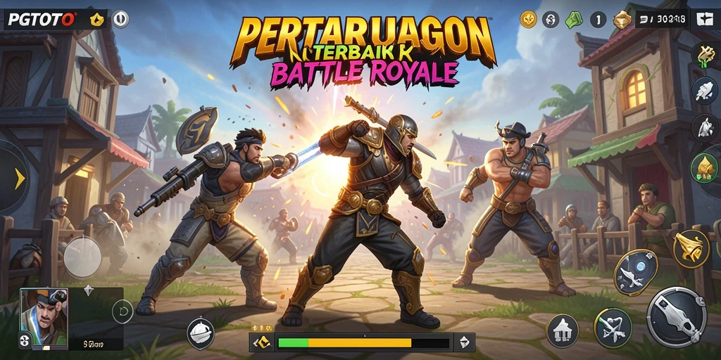 Tampilan gameplay mendebarkan dari PGTOTO dalam arena pertempuran Battle Royale.