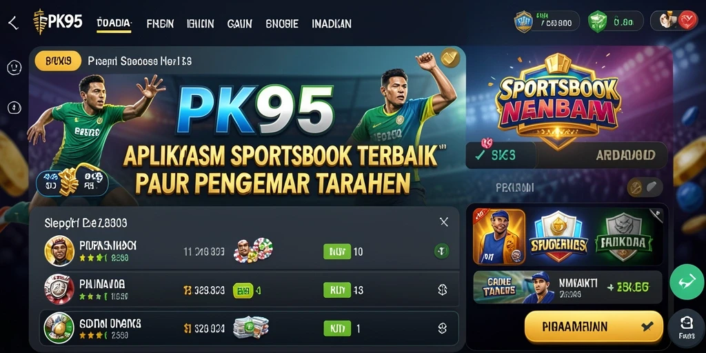 Screenshot gameplay Sportsbook PK95 menampilkan antarmuka yang jelas dan informatif.