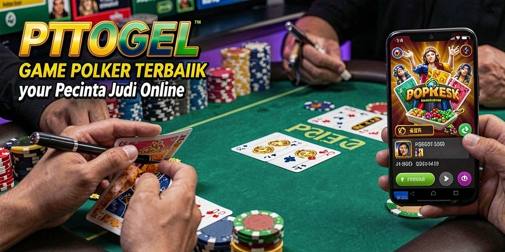 Screenshot gameplay PTTOGEL menampilkan suasana bermain poker yang intens.