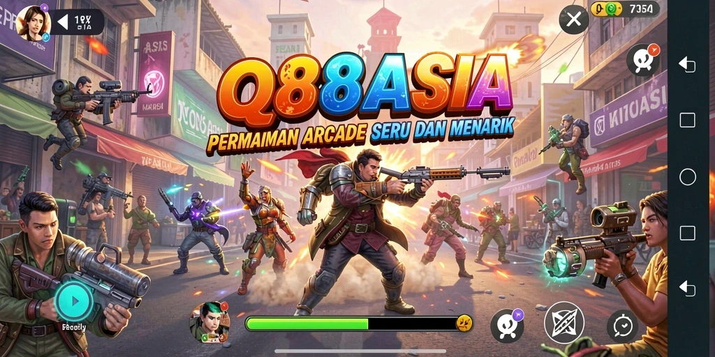 Screenshot gameplay QQ88ASIA yang menampilkan aksi seru permainan Arcade.