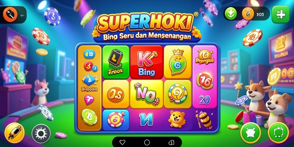 Tampilan permainan Bingo yang menarik di SUPERHOKI.